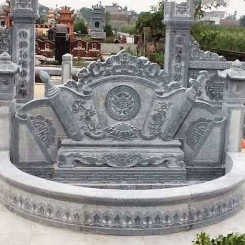 Cuốn Thư Đá ( Bình Phong Đá) cho lăng mộ đá
