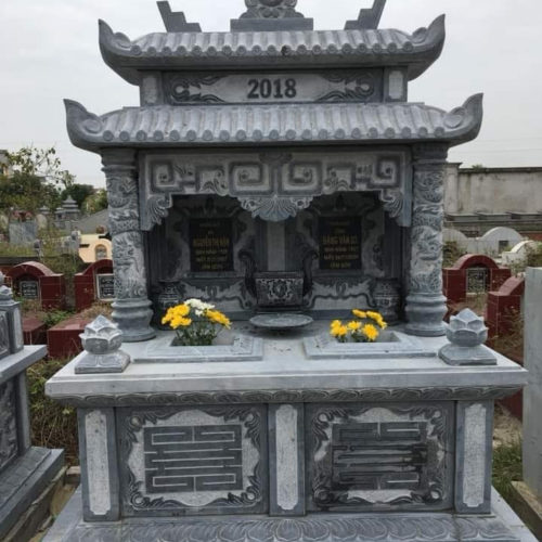 mộ đá đôi 2 mái đẹp