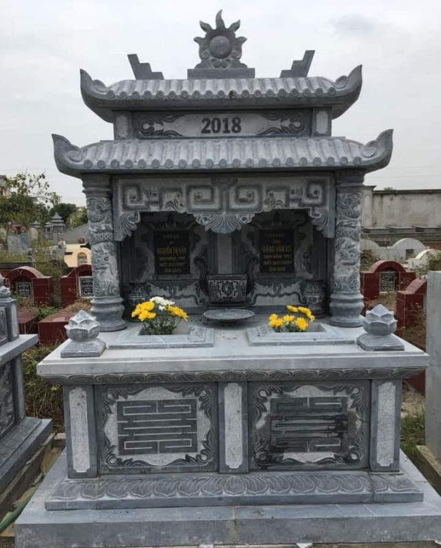 mộ đá đôi 2 mái đẹp