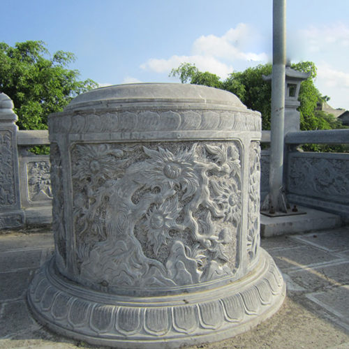 mộ đá tròn họa tiết đẹp 6