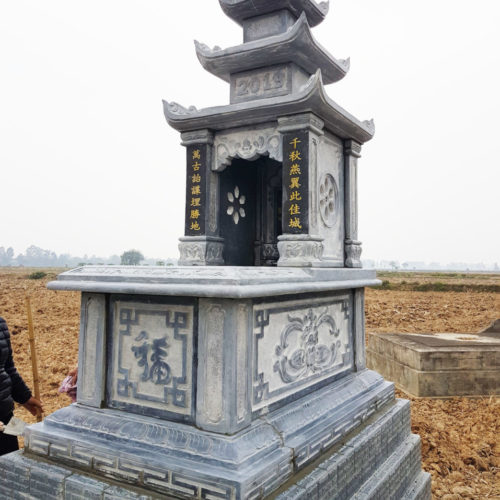 Báo Giá Mộ Đá 3 Mái Chuẩn Phong Thủy, Đẹp Nhất 2021 (PT05)