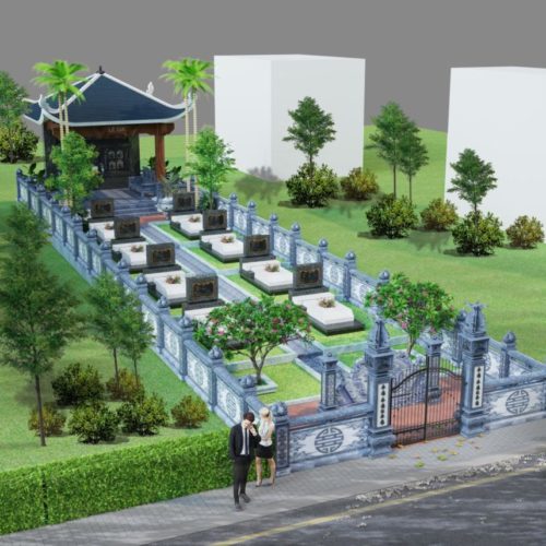 nguyên tắc bố trí mộ trong nghĩa trang gia đình, đá phát tâm