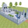 Lăng Mộ Đá - Bản Vẽ Thiết Kế Phối Cảnh 3D (PT91) - Đá Phát Tâm