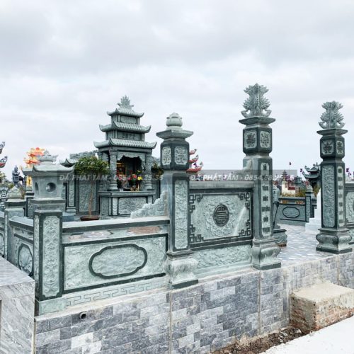 Lăng Mộ Đá Xanh Rêu Cao Cấp - Chất Lượng Cao, Thẩm Mỹ Cao, Tinh Xảo, Chuẩn Phong Thủy - Đá Phát Tâm (PT112)